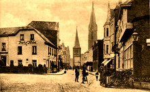 Blick in die Mittelstrasse (heute Hauptstrasse)      Foto: Heimatarchiv Benrath